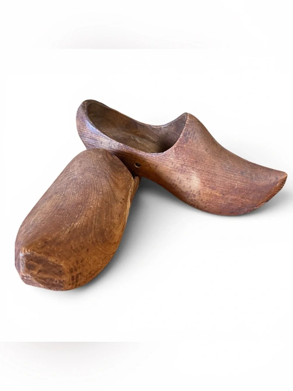 Vintage Dark Wooden Clogs Klompen Dutch Shoes